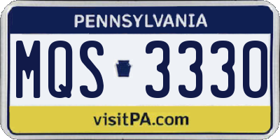 PA license plate MQS3330