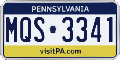 PA license plate MQS3341