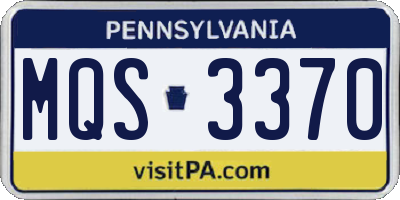 PA license plate MQS3370