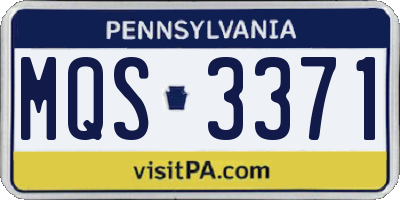 PA license plate MQS3371
