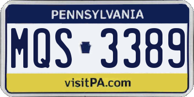 PA license plate MQS3389