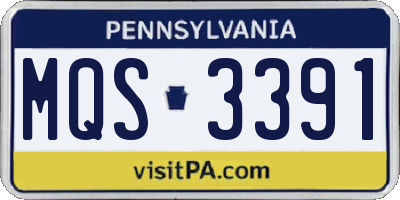 PA license plate MQS3391