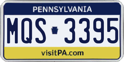 PA license plate MQS3395