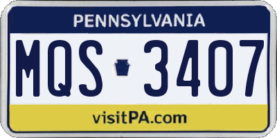 PA license plate MQS3407