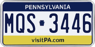 PA license plate MQS3446