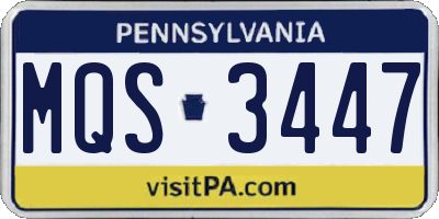PA license plate MQS3447