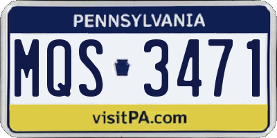 PA license plate MQS3471