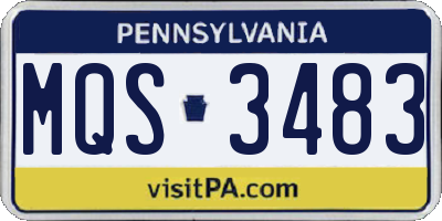 PA license plate MQS3483