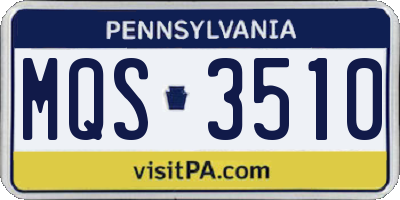 PA license plate MQS3510