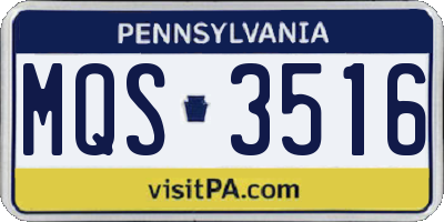 PA license plate MQS3516