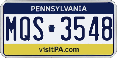PA license plate MQS3548