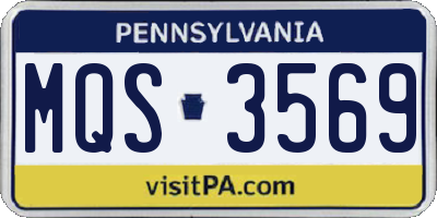 PA license plate MQS3569