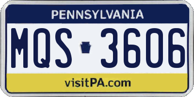 PA license plate MQS3606