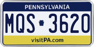 PA license plate MQS3620