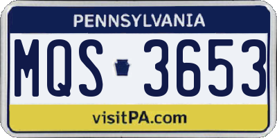 PA license plate MQS3653