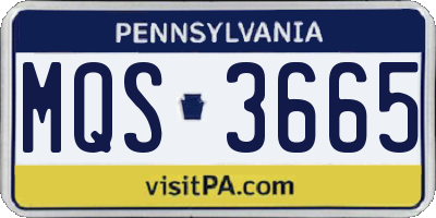 PA license plate MQS3665