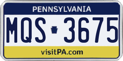 PA license plate MQS3675
