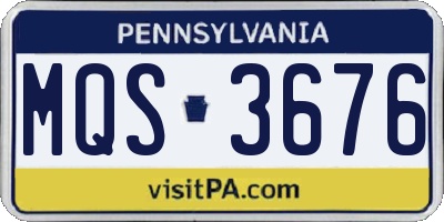 PA license plate MQS3676