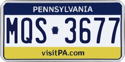 PA license plate MQS3677