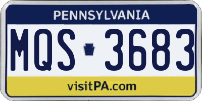 PA license plate MQS3683
