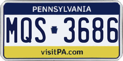 PA license plate MQS3686