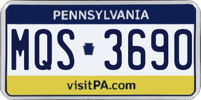 PA license plate MQS3690