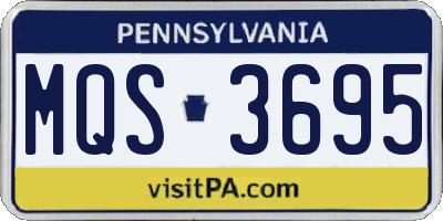 PA license plate MQS3695