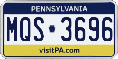 PA license plate MQS3696