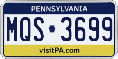 PA license plate MQS3699