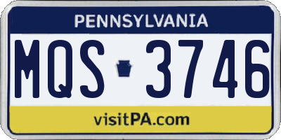 PA license plate MQS3746