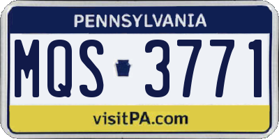 PA license plate MQS3771
