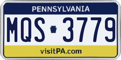 PA license plate MQS3779
