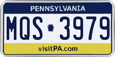 PA license plate MQS3979