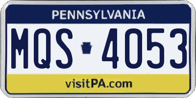 PA license plate MQS4053