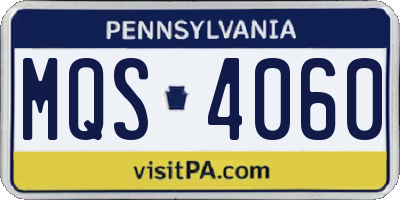 PA license plate MQS4060
