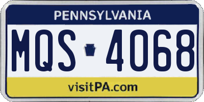 PA license plate MQS4068