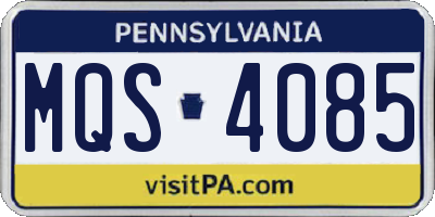 PA license plate MQS4085
