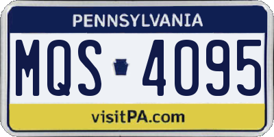 PA license plate MQS4095