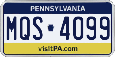 PA license plate MQS4099