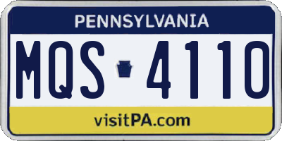 PA license plate MQS4110