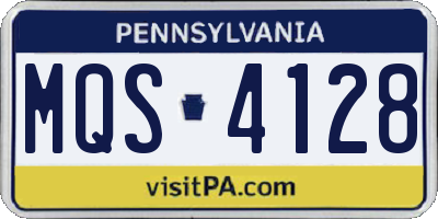 PA license plate MQS4128