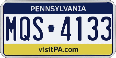 PA license plate MQS4133
