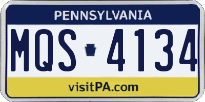 PA license plate MQS4134