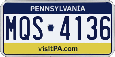PA license plate MQS4136