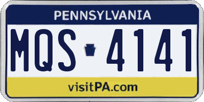 PA license plate MQS4141