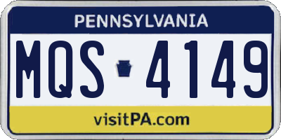 PA license plate MQS4149