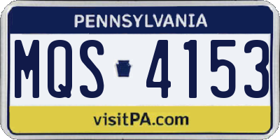 PA license plate MQS4153