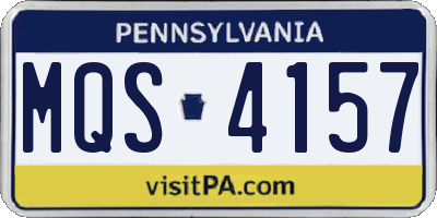 PA license plate MQS4157