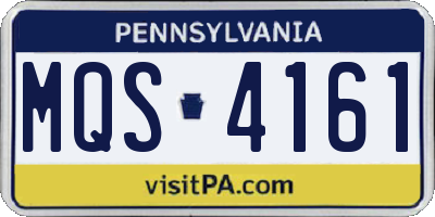PA license plate MQS4161