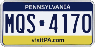 PA license plate MQS4170